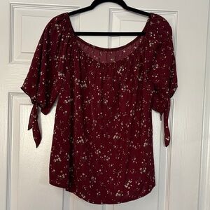 Floral Burgundy Women's Top